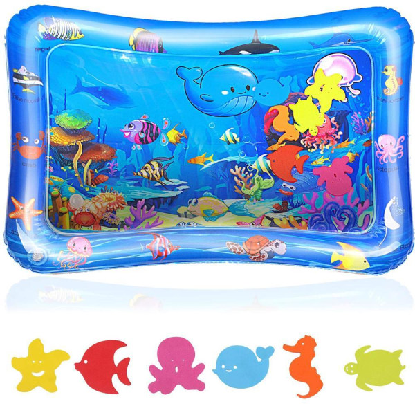 Vattenmatta Baby - Reastar Uppblåsbar Vattenmatta Vattenlekmatta Sensorisk Leksak - Perfekt Leksaks Present för Baby Sensorisk Utvecklingsträning (65 x 50 cm)