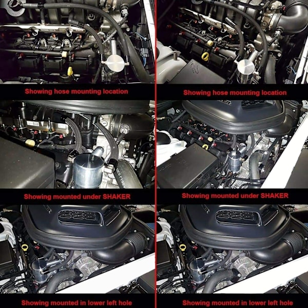 6.4L Svart Billet Aluminium Catch Can med Fäste Ersättning för Chrysler 300 2011‑2021