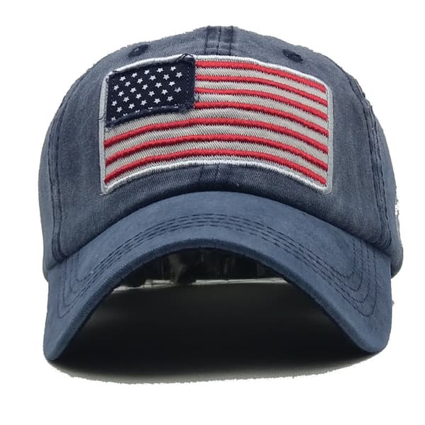 Monogram baseballcaps i bomull med amerikansk flagg