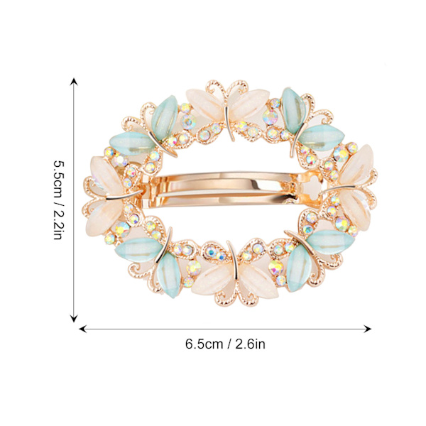 Hårnål utsökt vacker form Rhinestones utsmyckade Kawaii Fairy Hårklämmor för kvinnor Flickor HårdekorationGrön