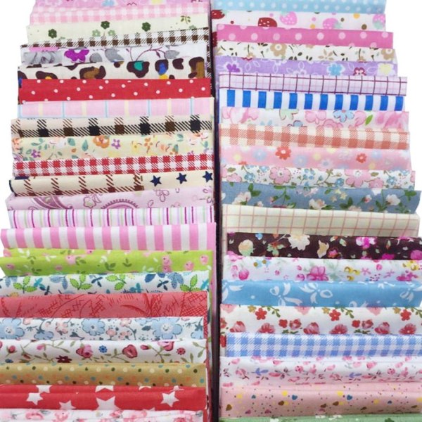 Förskurna blandade färger bomullstryckt tyg lapptäcke tyg lapptäcke sy tyg lapptäcke blomma prickar DIY sömnad quiltning handgjord hantverk
