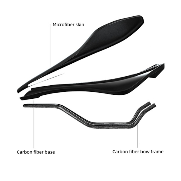 Sadel för racercykel i kolfiber, ultralätt, slitstark, stereogelstruktur, ihålig design, grå