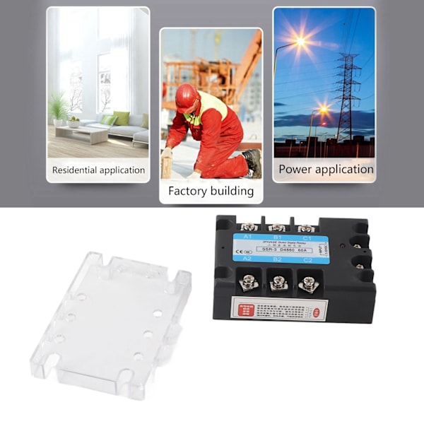 3-fas Solid State Relay SSR-3 D4860 60A DC‑AC 480V Distributionsstyrningsutrustning