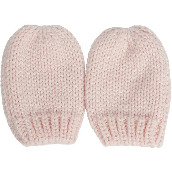 Baby Hat Glove Set Nyfödd Småbarn Stickad Mössa Spädbarn Vinter Öronlapp Mössa Nyfödd Pojke Flicka Rosa