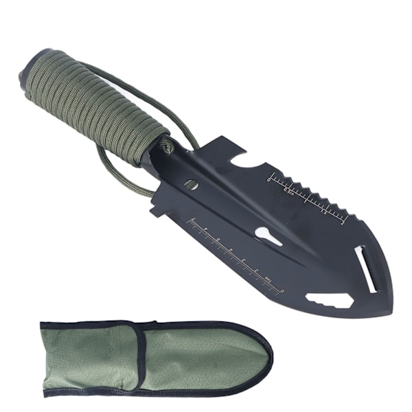 Multifunktionell överlevnadsspade, taktisk spade för camping, Alliance specialstål, halkfritt handtag med paracord för nödsituationer, hög hållfasthet