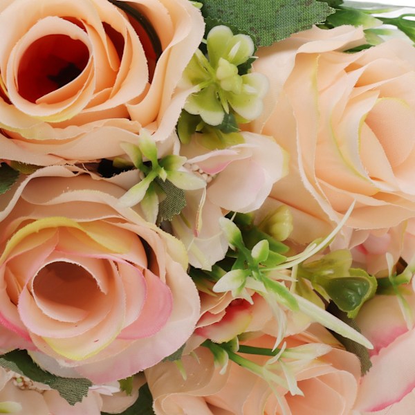 Bröllopsbuketter Blomster Handbukett Silke Konstgjorda Falska Blommor för Brud Bröllopsfest och Kyrka Rosa