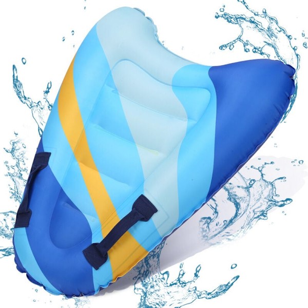 Bärbar Surfbräda, Uppblåsbara Boogy Boards för Strandresor, Lätt att Pumpa Upp och Tömma, Livfull Färg, Unik Form, Sommar Kul Vatten Pool Spel Leksak,