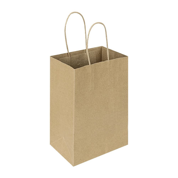 10-pack 5,25x3,25x8,25 tum små naturliga papperspresentpåsar med handtag i bulk, Kraftpåsar för födelsedagsfestgåvor Livsmedelshandel