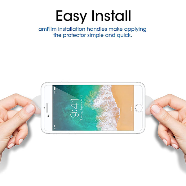 Skärmskydd för Iphone 7, Härdat Glasfilm Ultra-klar Högupplöst, Smidig Känsla Bubblafri Installation, Vattentät Anti-fingeravtryck,