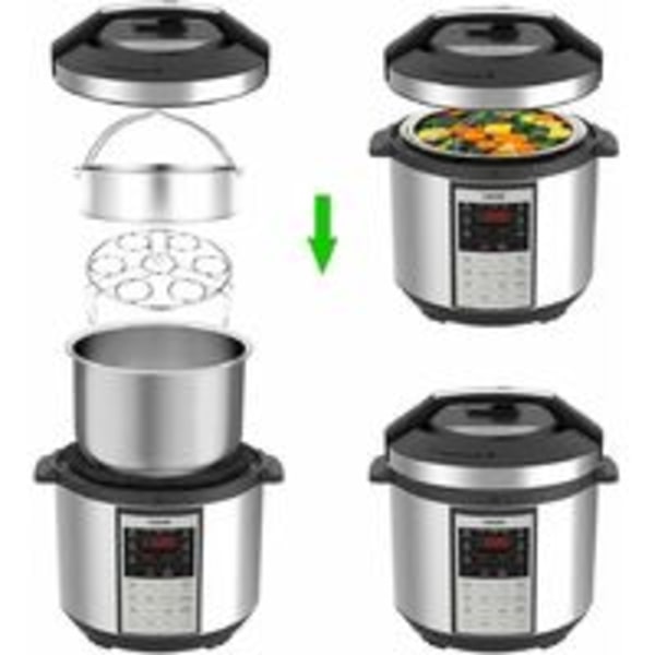 Instant Pot Tillbehör Ångkorg Korg med Ställ för Äggångare