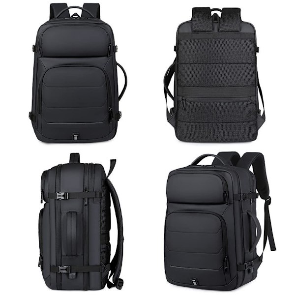 Kabinryggsäck 45x36x20 easyJet Expanderbar Reseryggsäck USB-Port Nylon Laptopväska 17 Tum Vattentät Resväska EasyJet Flygplanskabin