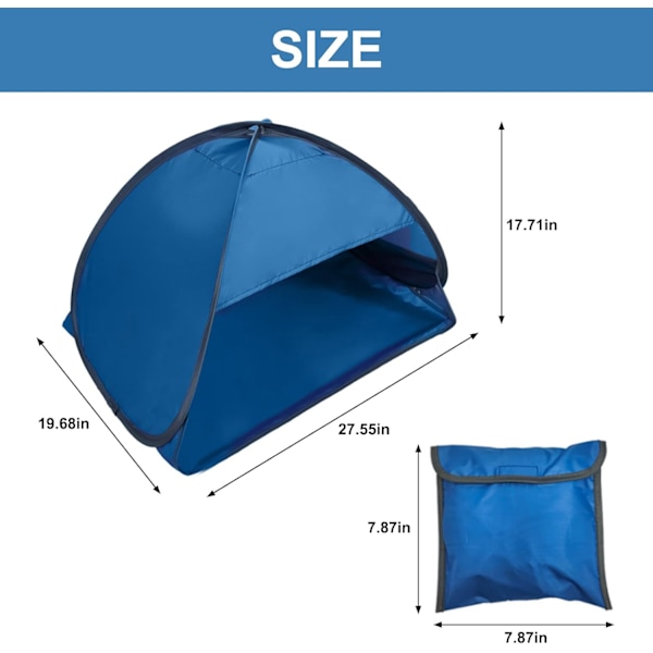 Portabelt Solskydd, Omedelbart Utomhustält För Strandcamping Picknickar, Mini Strand Solskydd Baldakin Solskydd Vindtätt (70x50x45)