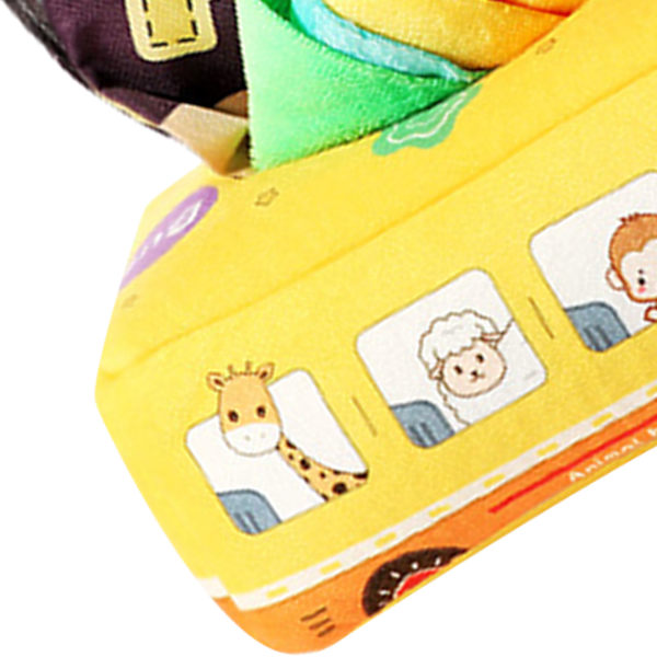 Baby Tissue Box Toy Tear Resistant Early Education Toy Infant Sensory Scarves Pull Toy Bus