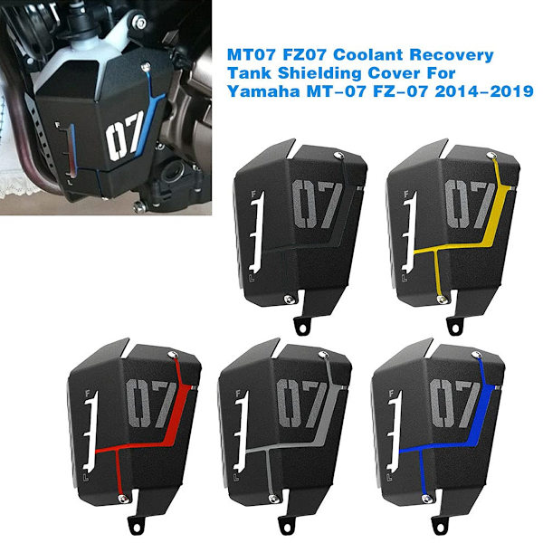 Mt07 Fz07 Kylvätskebehållare Skyddsskydd för Yamaha Mt-07 Fz-07 2014-2019, Svart