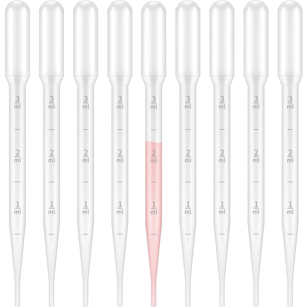 100 stycken pipetter, transparenta graderade pipetter, överföringspipetter för laboratorium, klassrum, experiment