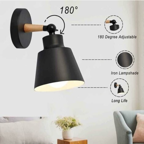 Cham Kreativ Vägglampa Armaturer Modern E27 Edison Industriell Metall Loft Lampa Svart, Retro Vägglampa Metallbur Vägglampa Matrum Vardagsrum
