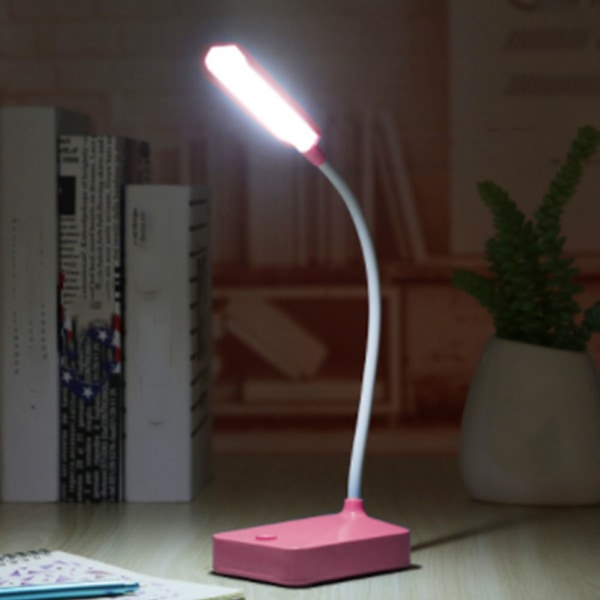 2 set LED-skrivbordslampa rosa flexibel gåshals hopfällbar hemmakontor universell bordslampa