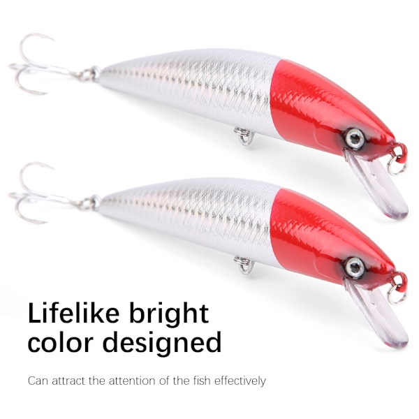 2PCS Sjunkande Minnow Lockbete Tunga Platta Artificiell Simulering Livsliknande Bete Fiskeutrustning5#