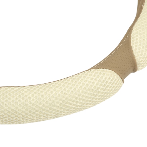 15 tum Rund Rattöverdrag Konstläder Andningsbart Is Silke Halkskyddande Universal för 37‑38cm Rattar Khaki
