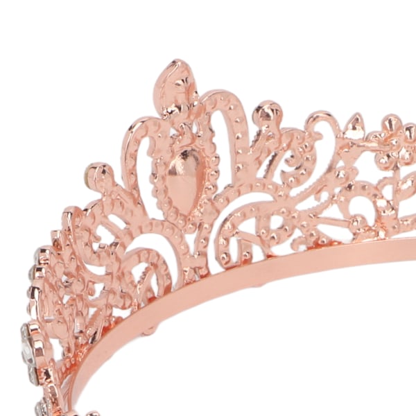 Tiara Diadem Hårband, Glittrande Strass Legering Accessoar För Flickor & Kvinnors Bröllop, Bal, Födelsedag (Guld Ros)