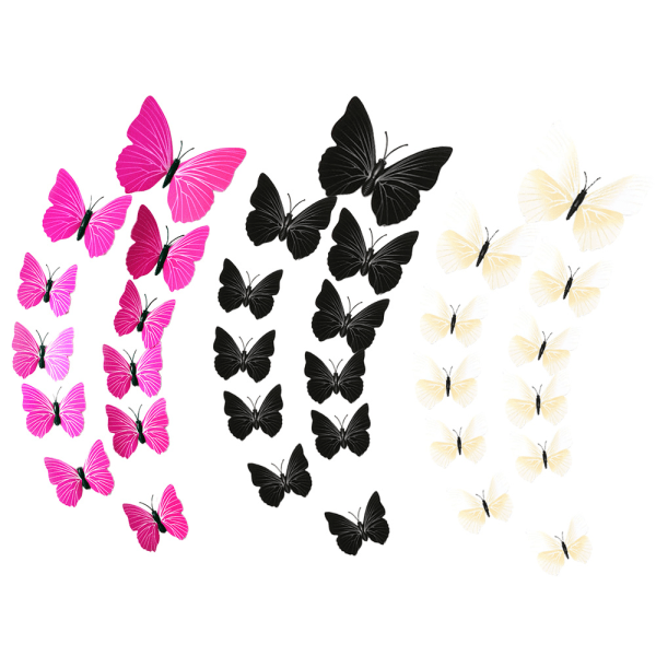 36st 3D Butterfly Väggdekal Avtagbara klistermärken Dekor för barn