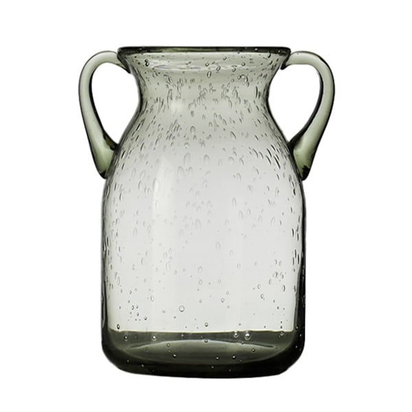 Stor vas med handtag Glas Handgjord bubbelglas Vas för mittpunkter Heminredning Enkelt