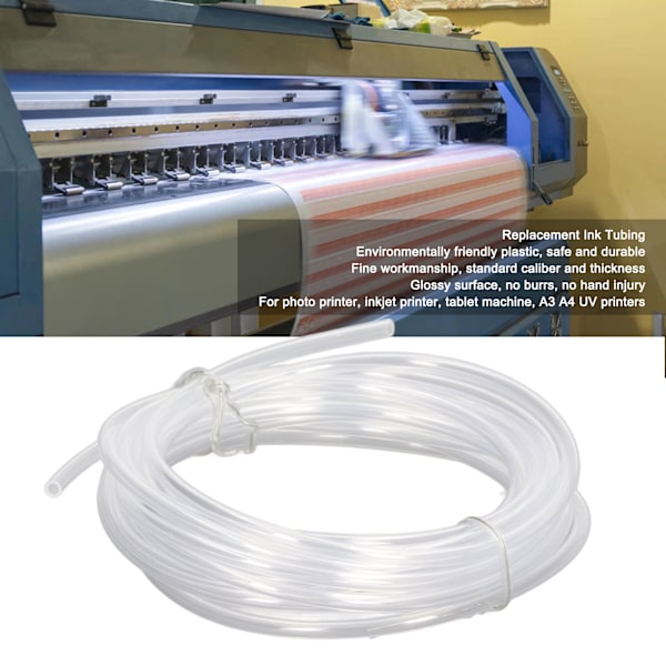 Flexibel bläckrör i plast, ersättning för A3 A4 UV-skrivare, fotobläckstråleskrivare, transparent 3 meter / 9,8 fot