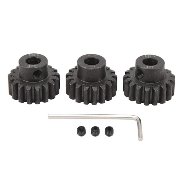 3 st RC-bilväxelsats 8 mm innerhål stålbilmotorväxel för 1/5 1/8 1/10 modellbil 17T