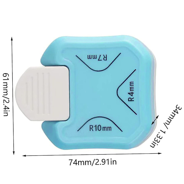 Hörnrundare Stansa 3 i 1 Handhålslagare För Arkhantverk Laminat Korttillverkning Kontorsmaterial Vinkelskärareblå1st)