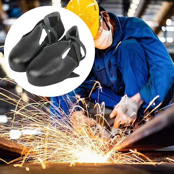 Skyddsskoskydd med stålhätta, universella stretch-läderöverdragsskor med titan-aluminiumlegering, skyddande halkfri sula för industri och