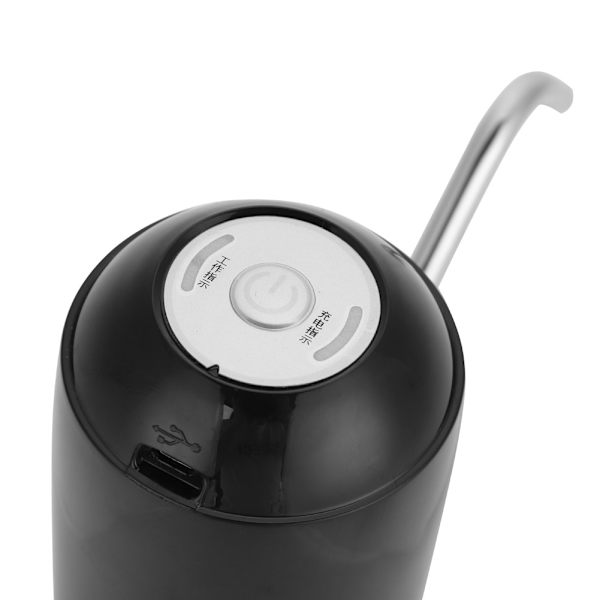 Bärbar elektrisk pump för dricksvattenflaskor, laddningsbar dispenser för hem och kontor (svart)