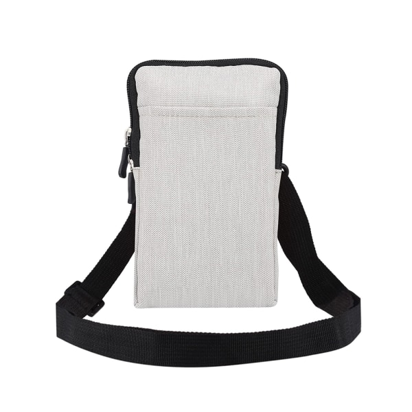Liten crossbody-väska för män för mobiltelefoner, vattentät midjeväska för mobiltelefoner, beige, 7,2 tum, 11 x 18,5 x 2,2 cm