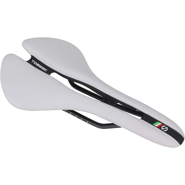 Cykelsadel, Mmgoqqt, svart/vit, 280x140x55 mm
