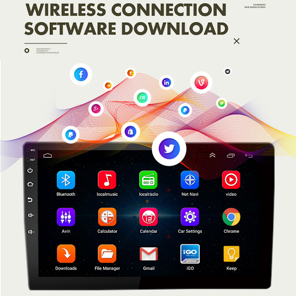 Android-radio 7 tum Touchscreen Bilstereo Dubbel DIN med Bluetooth, GPS-navigering, WiFi, DSP, iOS-spegelkoppling, FM RDS-radio, Backkamera