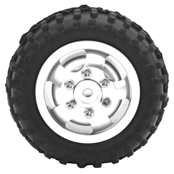 D12005 52mm RC-bildäck i gummi och aluminiumlegering, halkfria däck för WPL D12 1/10 RC-lastbil (Silver S )