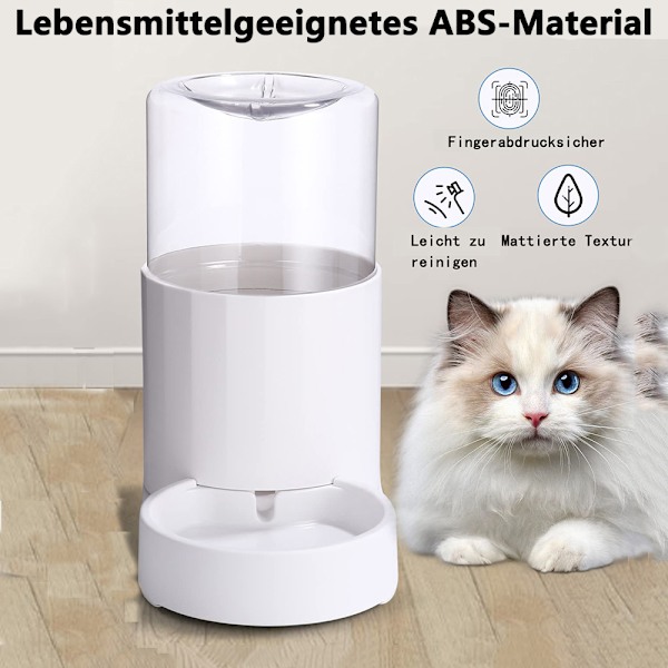 Automatisk vattendispenser för husdjur, 2,5 l vattenautomat för hundar och katter, dricksfontän för katter utan elektricitet, vattenautomat för hundar, halkfri