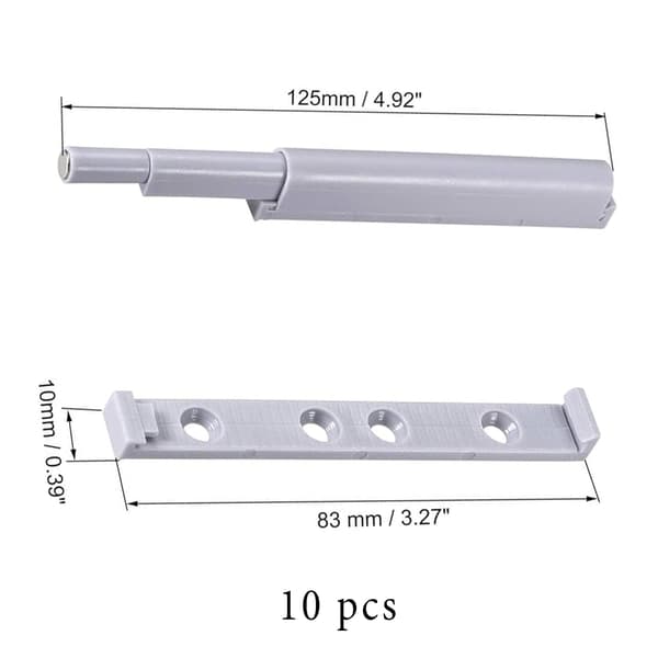 Magnetisk tryklås til skabsdør, tryk for at åbne system med soft close buffer og rebounder mekanisme, plastspidsdæmper til skuffer og
