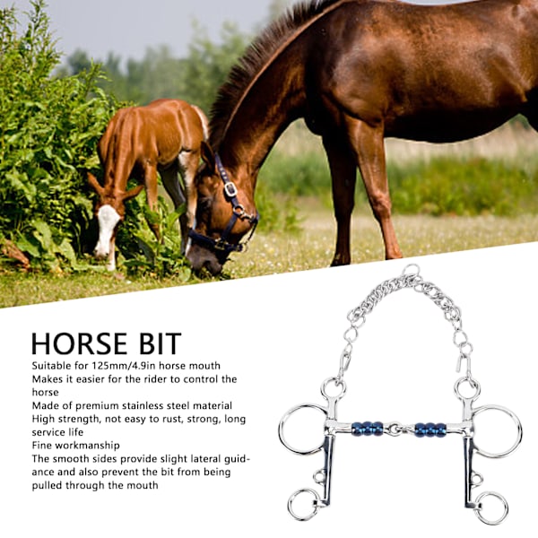 Hästmunstycke 125mm Rostfritt Stål Häst Snaffle Bit för Träning Ridutrustning Racing Tillbehör