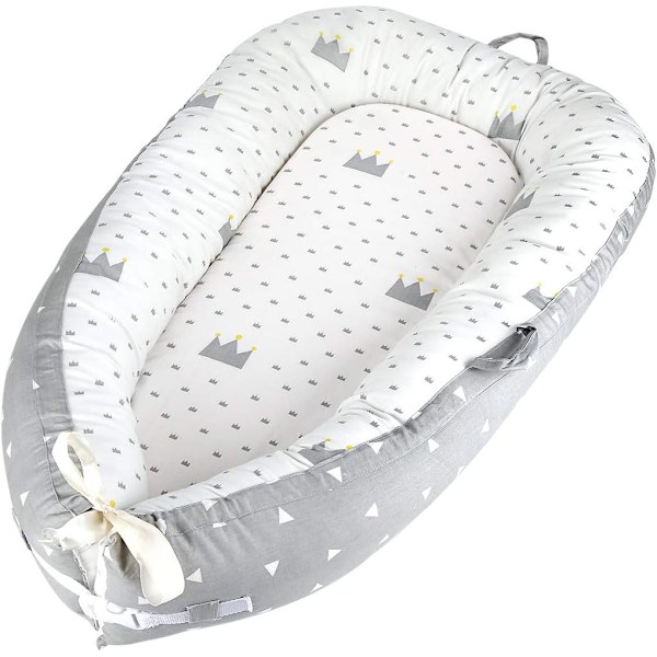 Nyfödd Babynest - Bionisk Design, Andningsbara Hypoallergena Material, Multifunktionell för Resor, Naturligt Material, 100% Bomull, för Säker &