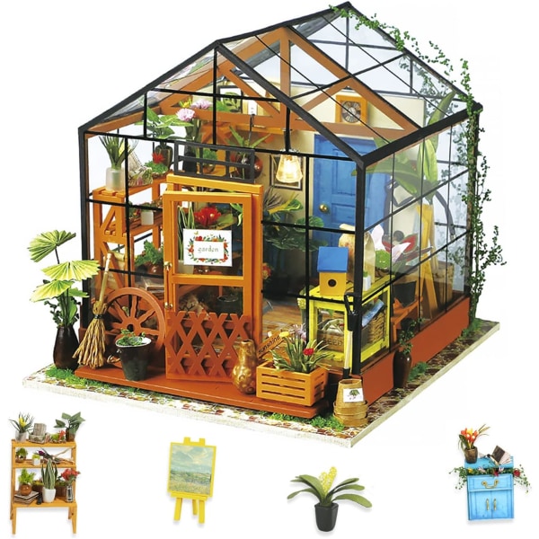 Miniatyr DIY Dollhouse Kökssatser med lätt DIY Mini House Model