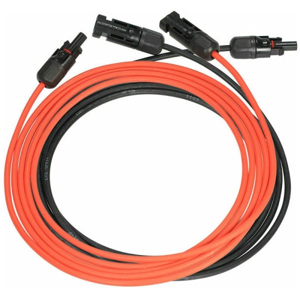 MC4-kontakt fotovoltaisk förlängningskabel, kabel (14AWG röd + svart 1 vardera 3 meter (10FT)) Pcep5Wu3hbD