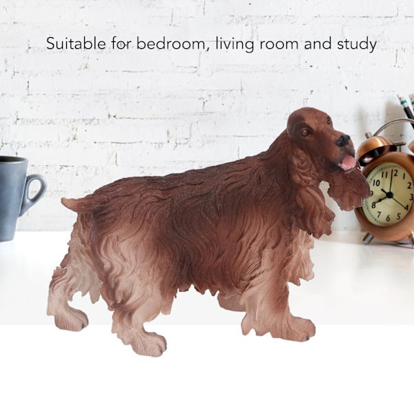 Cocker Spaniel Figurine Simulering Realistisk Brun Hund Djur Dekoration Figurine för Barn