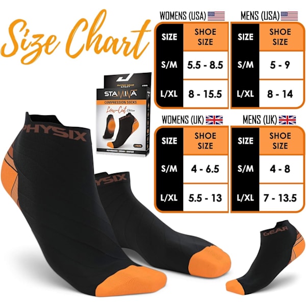 Kompressionslöparstrumpor för män och kvinnor - Bästa låga, osynliga sportsockor för uthållighet, cirkulation och återhämtning
