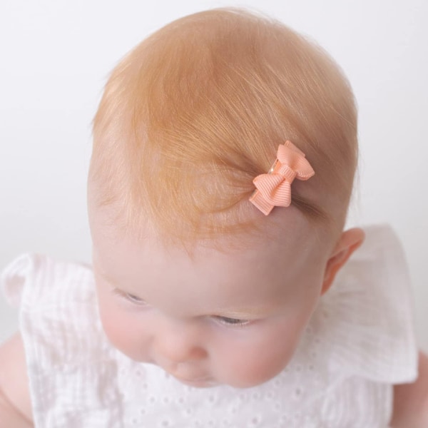 Hårklämmor för babyflickor, små rosetter, halkfria hårklämmor för småbarn, fina hår mini rosetter (20 st)