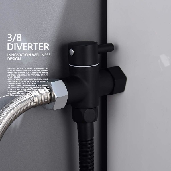 Handdusch Bidet Rostfritt Stål Toalett Dusch Kit Med 3-Vägs Toalettventil 3/8\"-12/17 Och 1,2M Duschslang, Idealisk För Vägghängd Toalett Svart