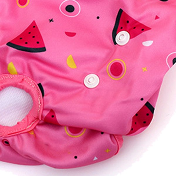 Fysiologiska byxor för husdjur, andningsbara, läcksäkra, justerbara, tvättbara hundskyddsbyxor för hemmet, utomhus, rosa vattenmelonlook XL