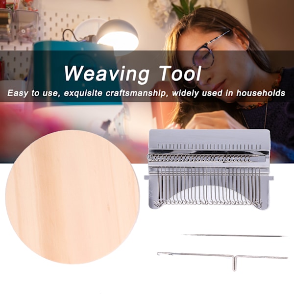 Mini Darning Maskin DIY Bärbar Darning Loom Stickmaskin Vävverktyg för Hushåll28 Hook