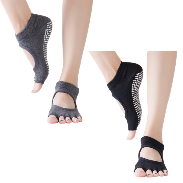 Half Toe Multi Pack - Grip halkfria tåstrumpor för Pilates,