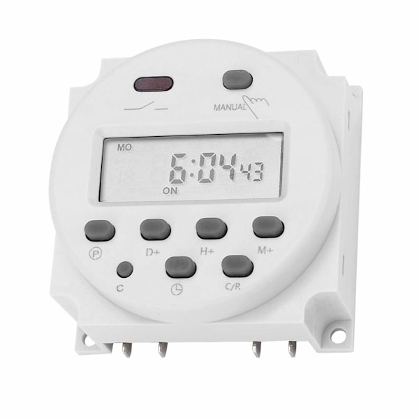 Veckovis Programmerbar Digital Timer, 12V DC Ingång, 16Amp Kapacitet Med Stor LCD-Display, Vattentätt Skydd För Utomhusbruk, Sparar Inställningar 60