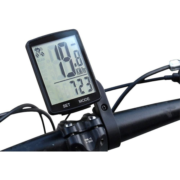 Multifunktionell LCD-skärm Cykeldator Trådlös Cykel Regnbeständig Hastighetsmätare Cykeldator Cykling 2,8 tum Vattentät 1 st svart